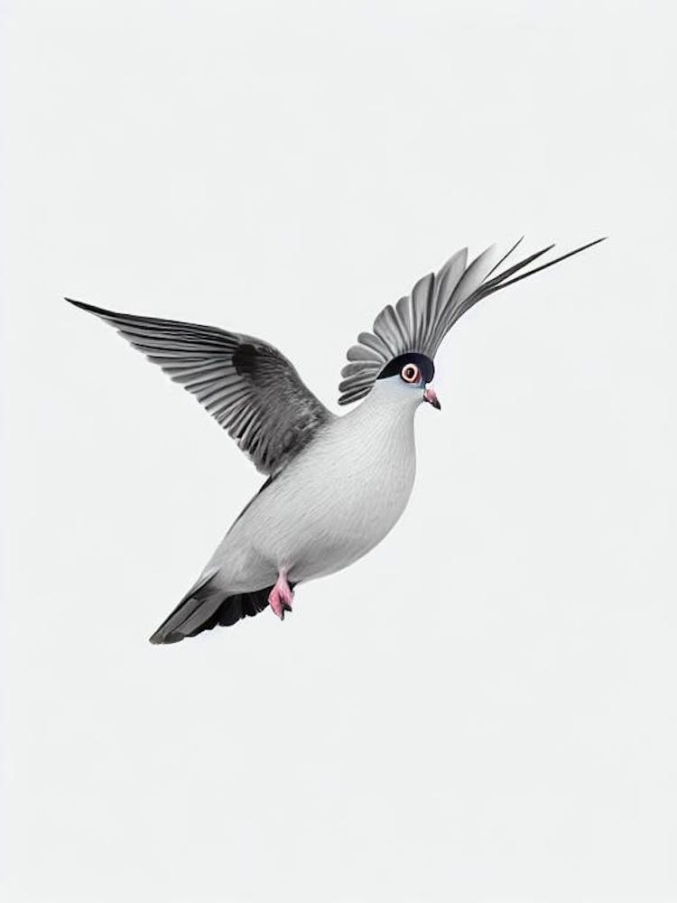 Pigeon B&W Pencil Drawing 1 Bird