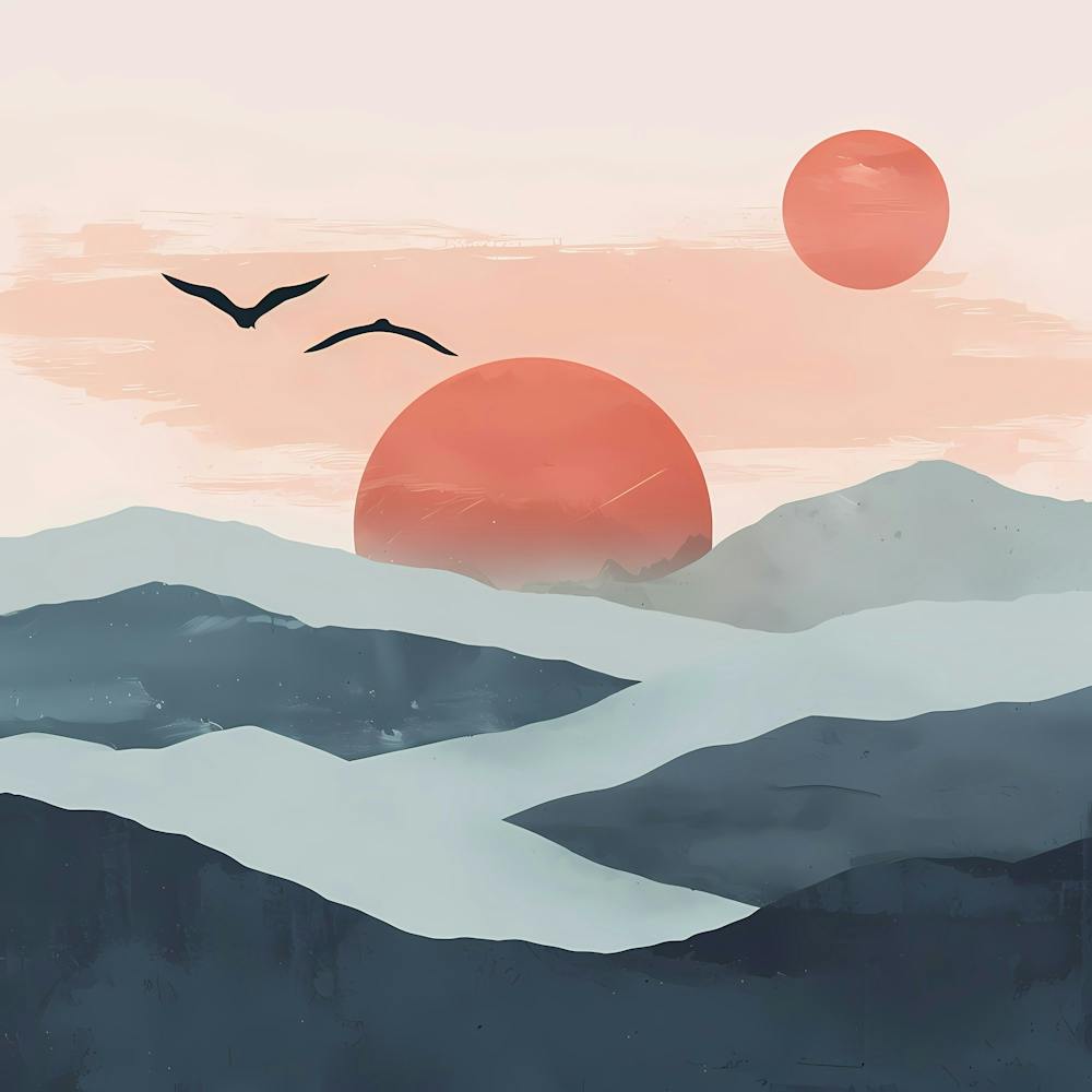 Sunset In The Mountains