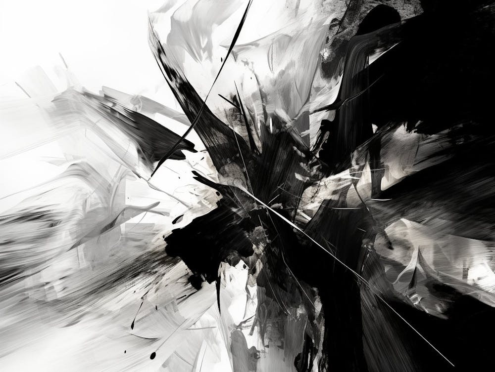 Unseen Forces Abstract Black And White 1