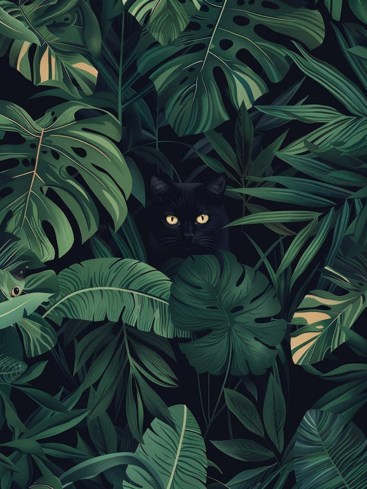 Black Cat In The Jungle 1