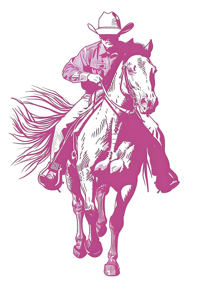 Cowboy Riding A Horse