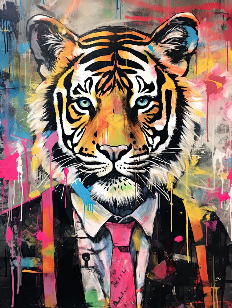 Tiger in office suit