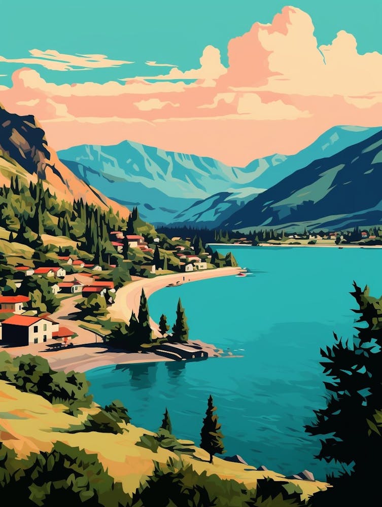 Lake Chelan Washington Pointillism 13
