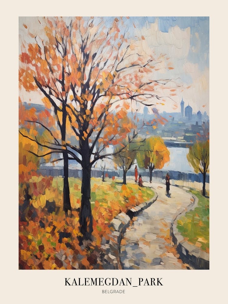 Autumn City Park Painting Kalemegdan Park Belgrade Serbia 3 Poster