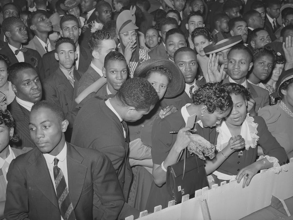 Detail Of Crowd Watching The Orchestra At The Savoy Ballroom, Chicago, Illinois By Russell Lee