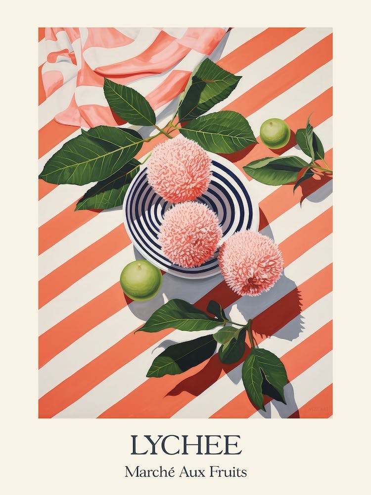 Marche Aux Fruits Lychee Fruit Summer Illustration 3
