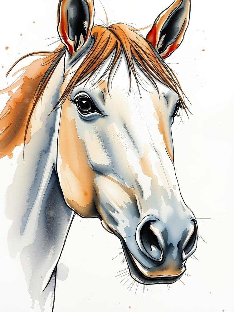 Aquarell Pferdeporträt 1