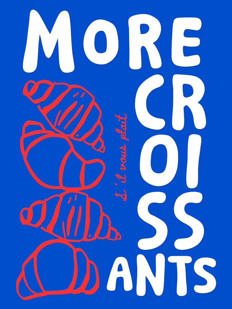 Plus de croissants - bleu/rouge