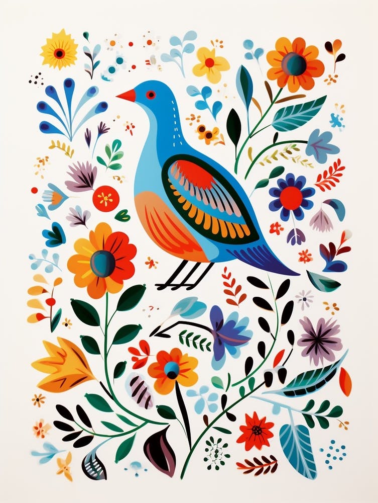 Scandinavian Bird Illustration Pigeon 1
