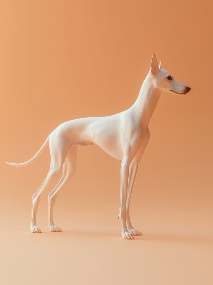 White Greyhound Dog. Generated with AI.