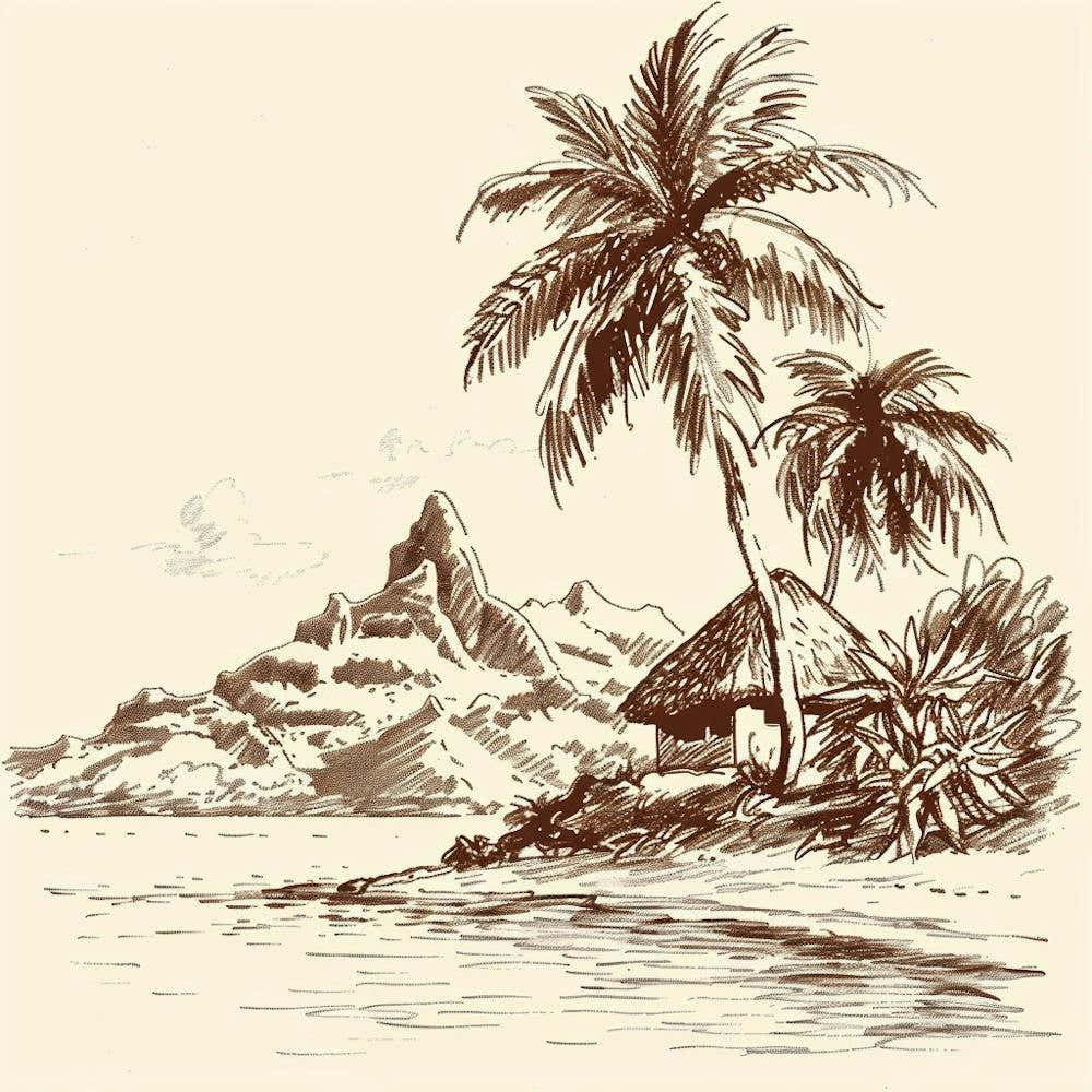 A Tahiti In French Polynesia Hand Drawn Sketch I 1720357144 2