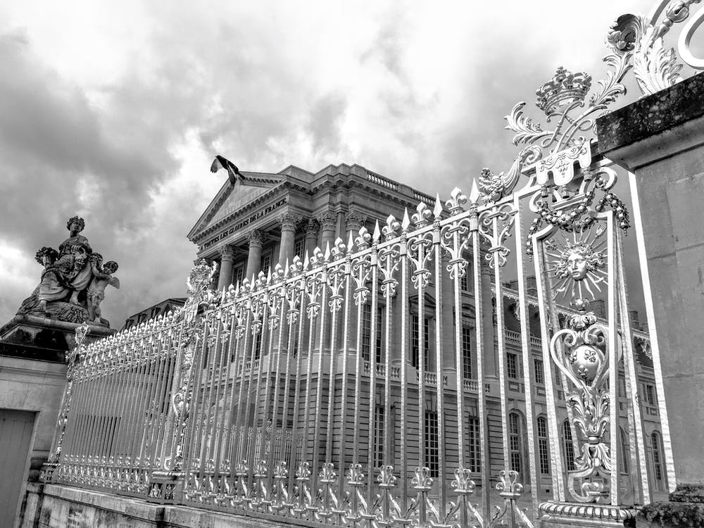 Black And White Photo Of The Golden Gate at Versailles (Paris Series)