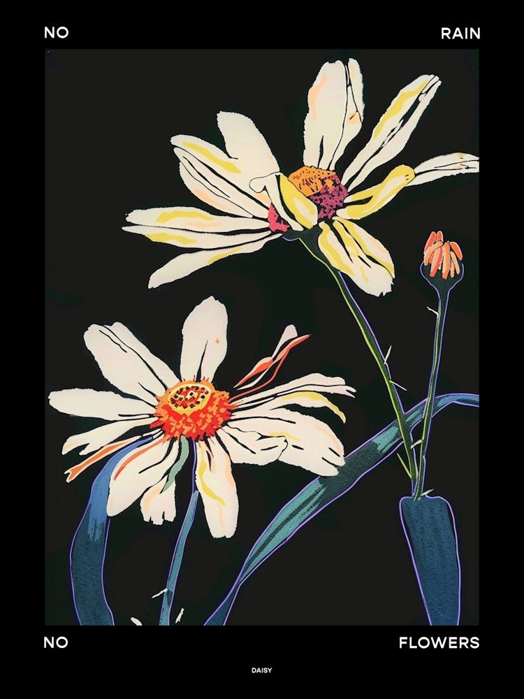 No Rain No Flowers Poster Daisy 4