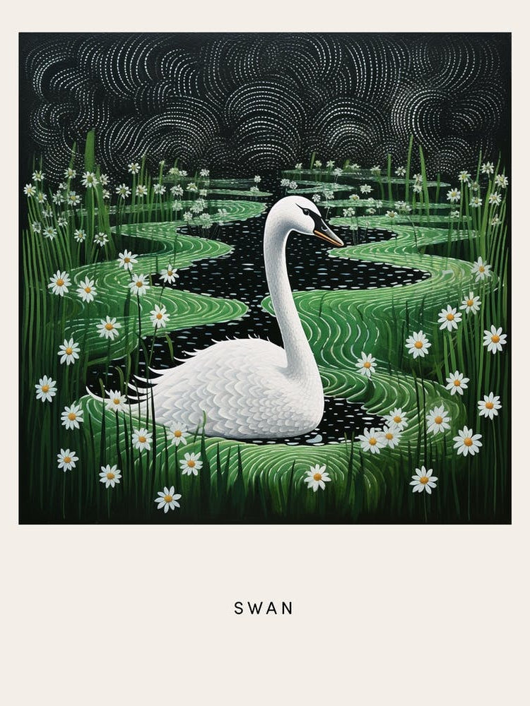 Ohara Koson Inspired Bird Painting Swan 2 Poster
