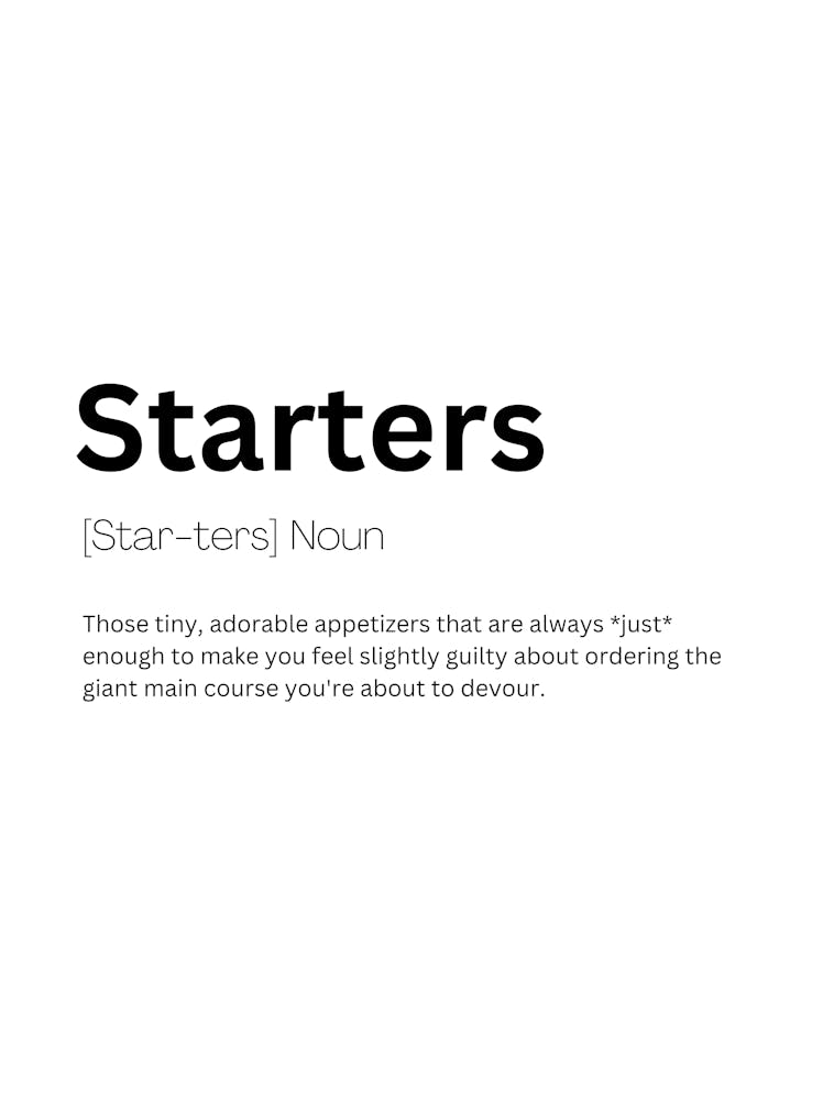 Starters Definition Meaning