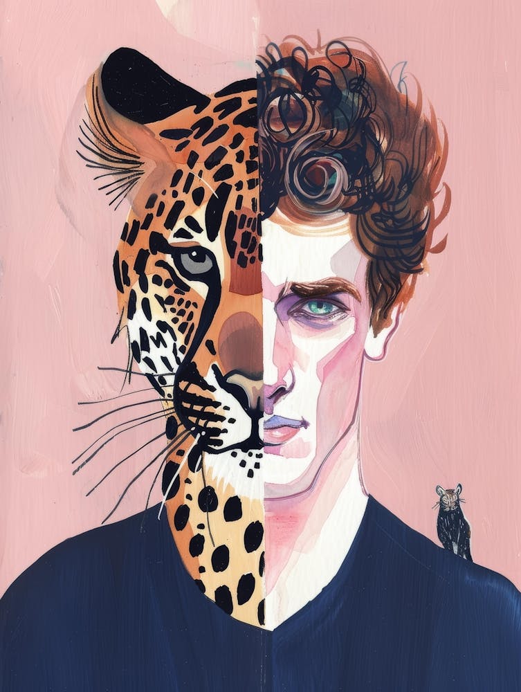 Man And A Leopard 1