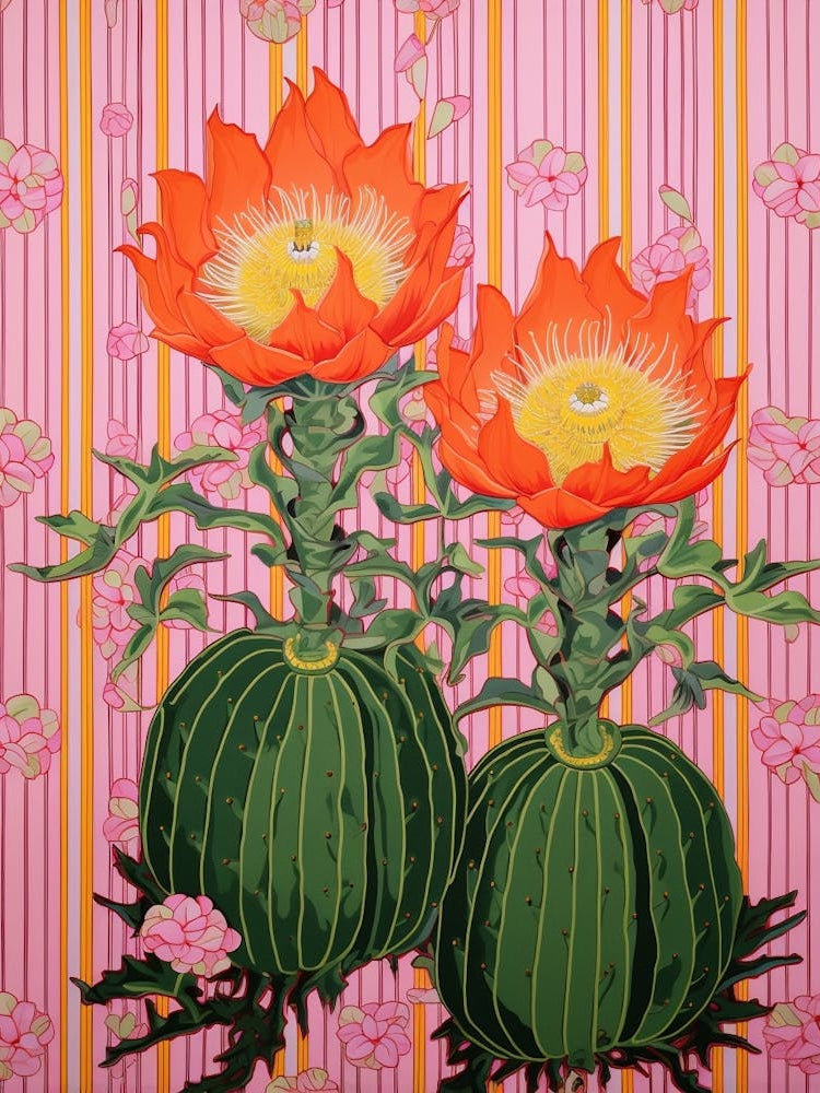 Mexican Style Cactus Illustration Melocactus Cactus 2