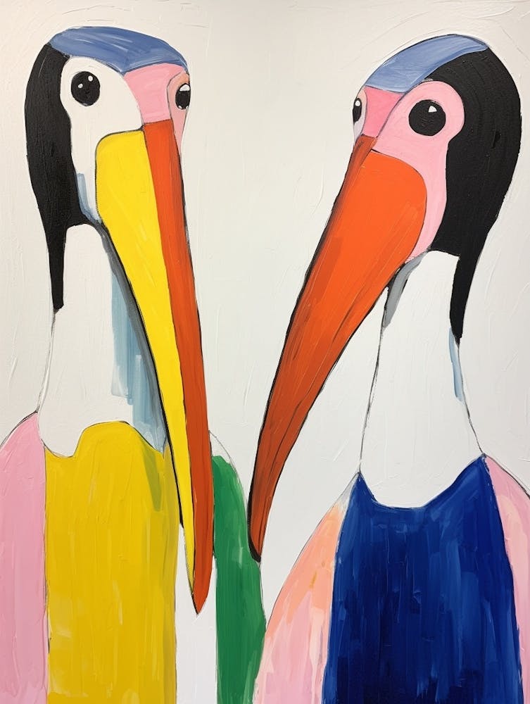 Colourful Kids Animal Art Pelican 1