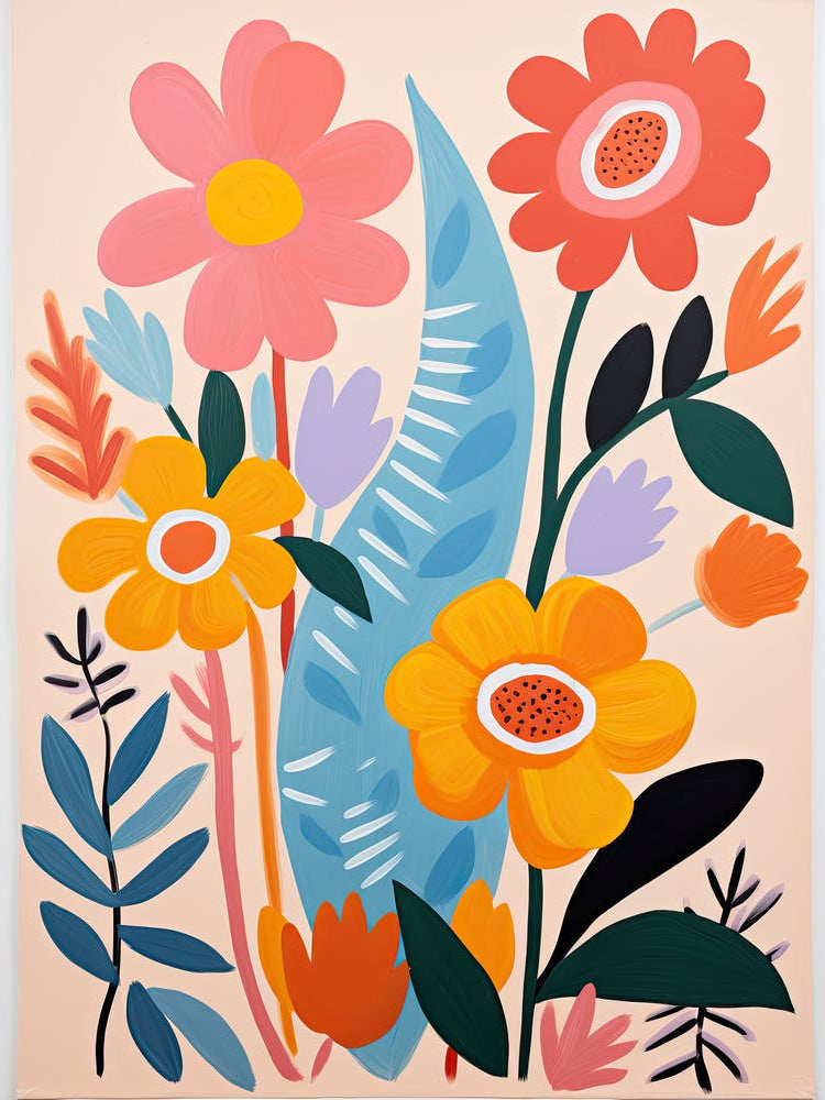 Matisse Style Chromatic Symphony; Floral Harmony