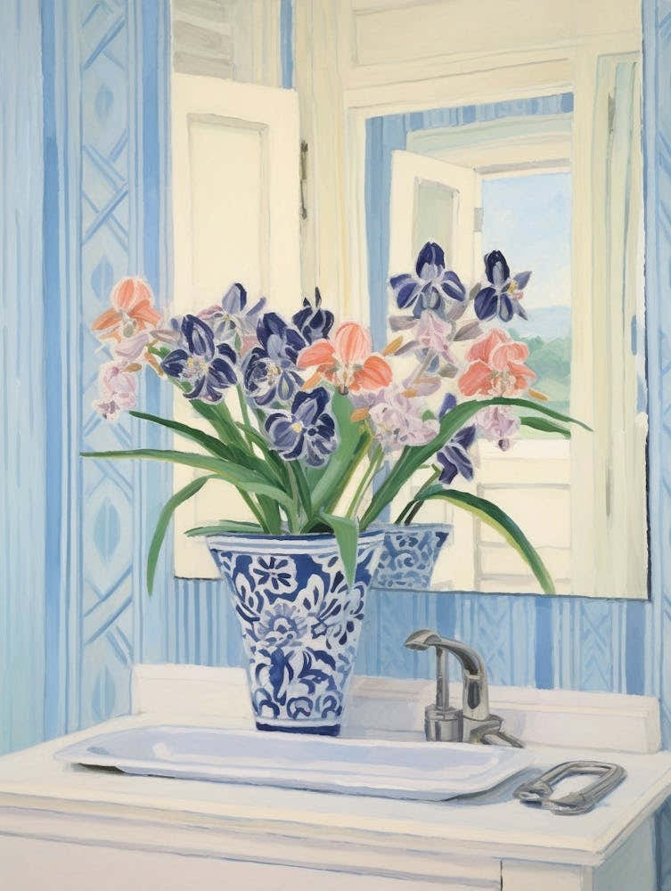 A Vase With Iris, Flower Bouquet 1