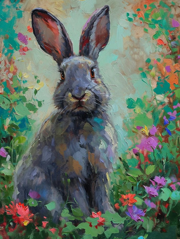 Silver Fox Rabbit Painting 3