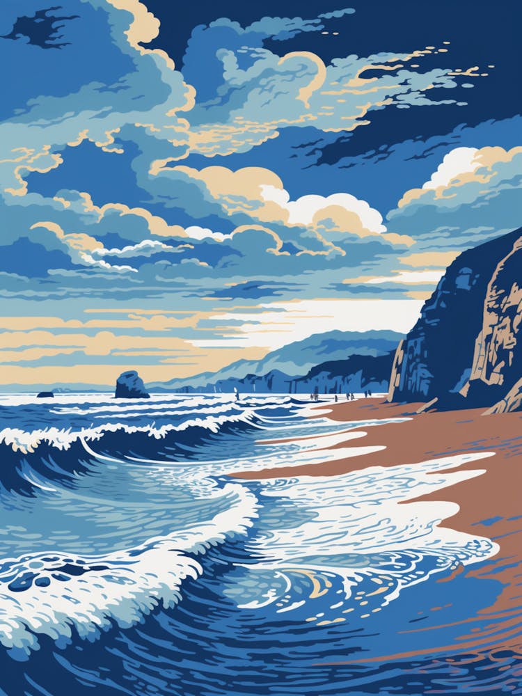A Screen Print Of Durdle Door Beach Dorset 4