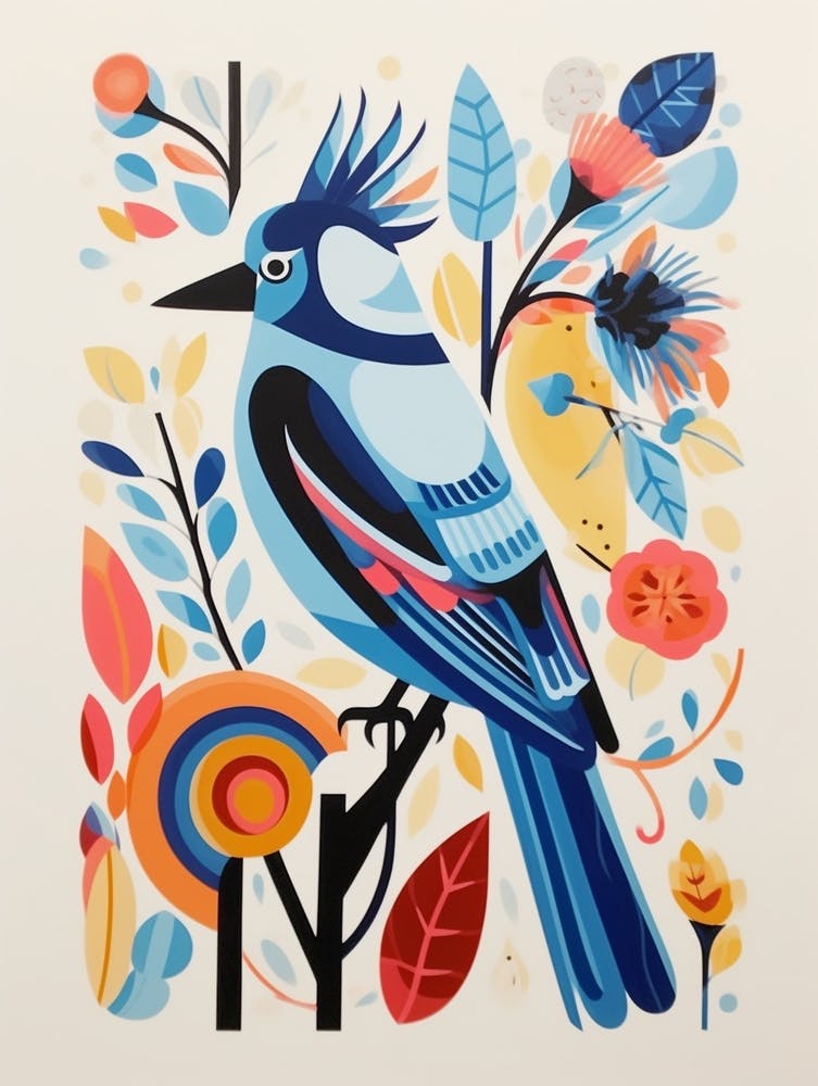 Colourful Scandi Bird Blue Jay 3