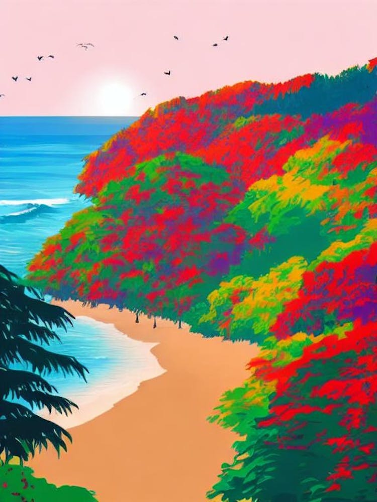 Palolem Beach, Goa, India Hockney Style