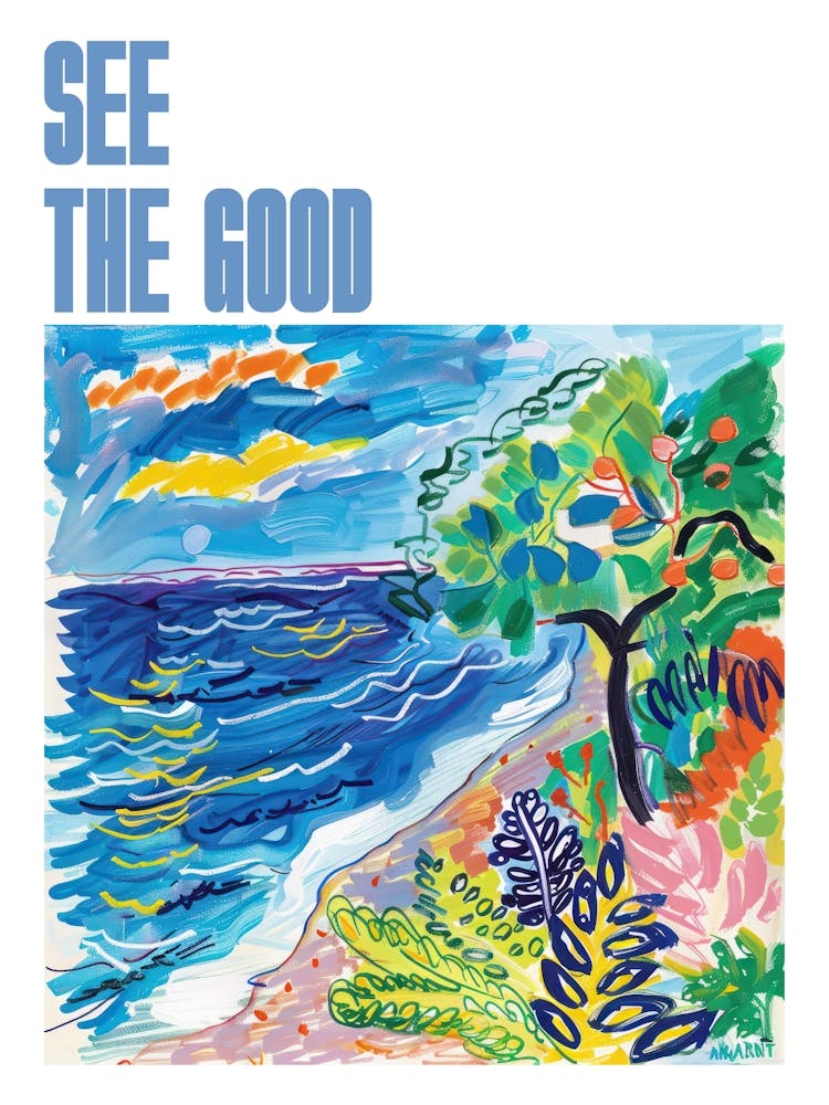 See The Good - Affiche - Peinture de bord de mer - Style Matisse 11