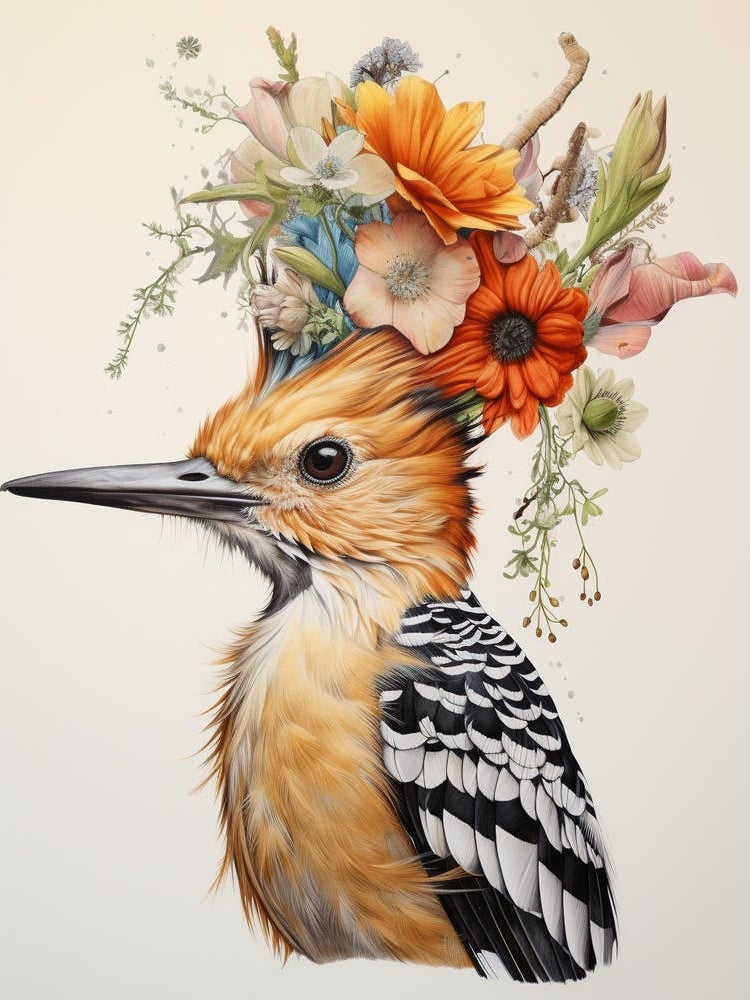 Bird With A Flower Crown Hoopoe 2