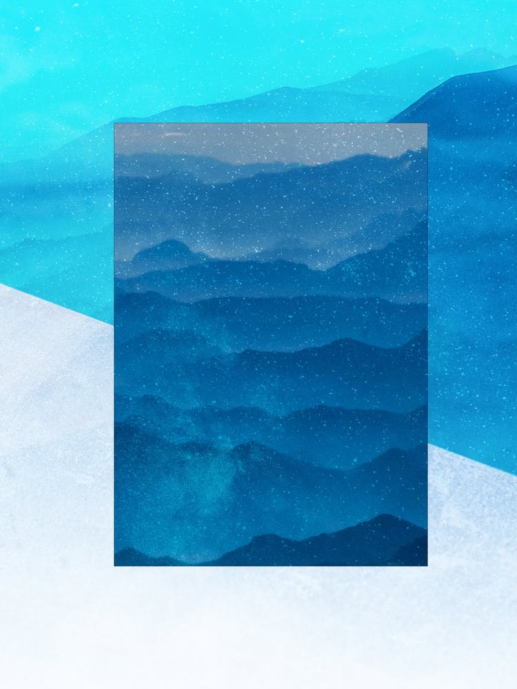 Art minimal Montagnes bleues abstraites