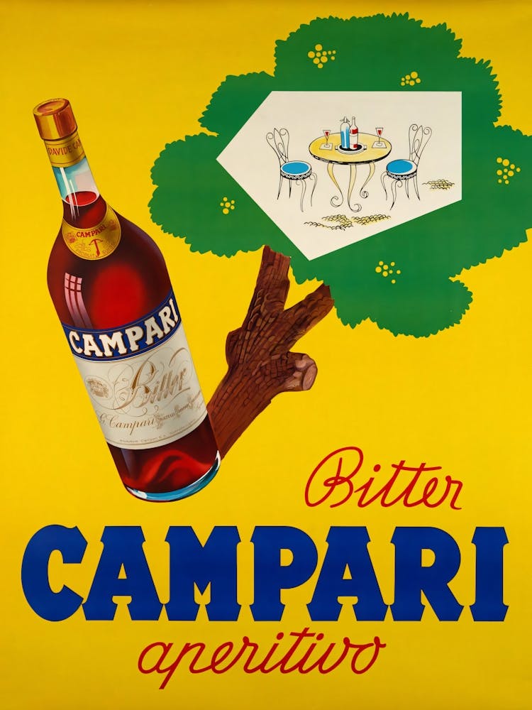Vintage Campari Aperitivo Yellow