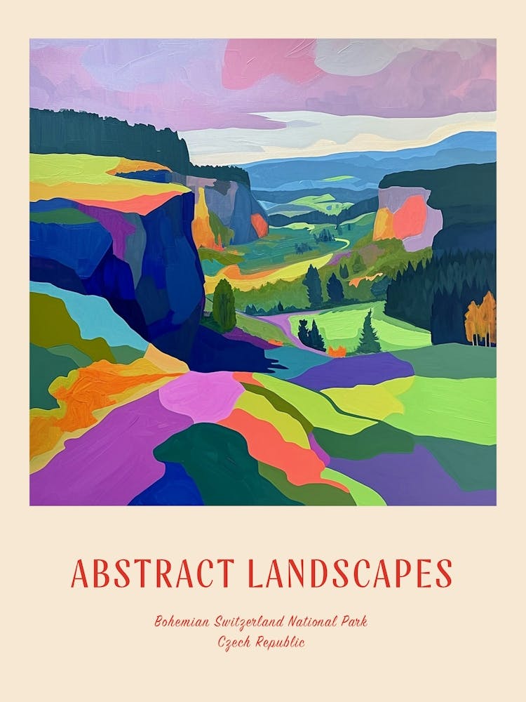 Colourful Abstract Bohemian Switzerland National Park Czech Republic 1 Poster