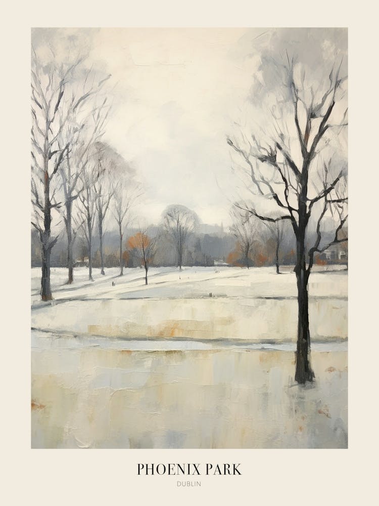 Winter City Park Poster Phoenix Park Dublin 1