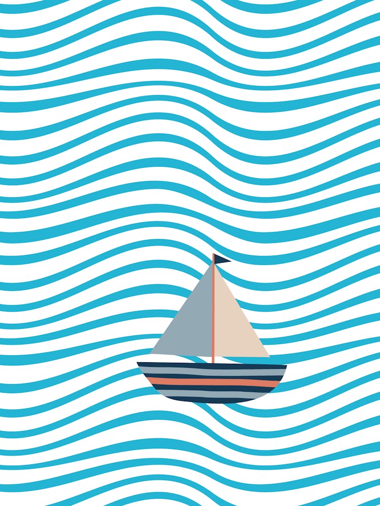 Sailboat On Waves