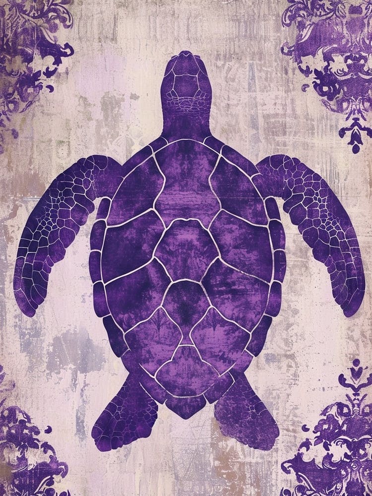 Purple Ornamental Sea Turtle 2