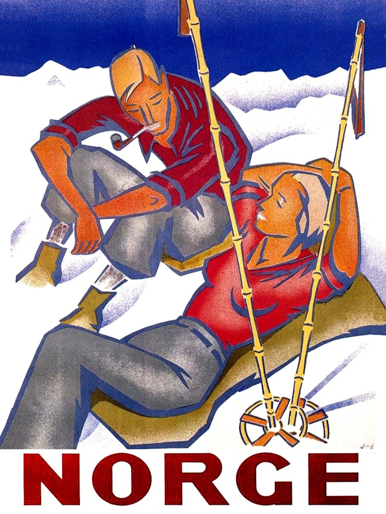 Norway, Couple Of Skiers