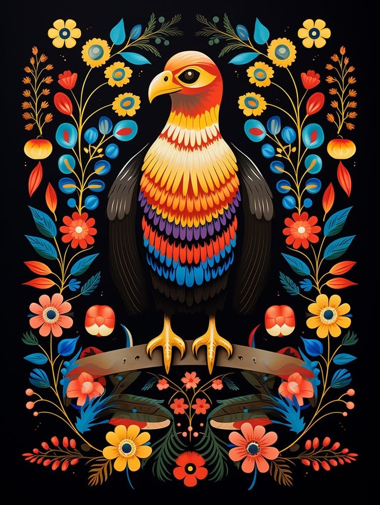 Folk Bird Illustration Golden Eagle 4