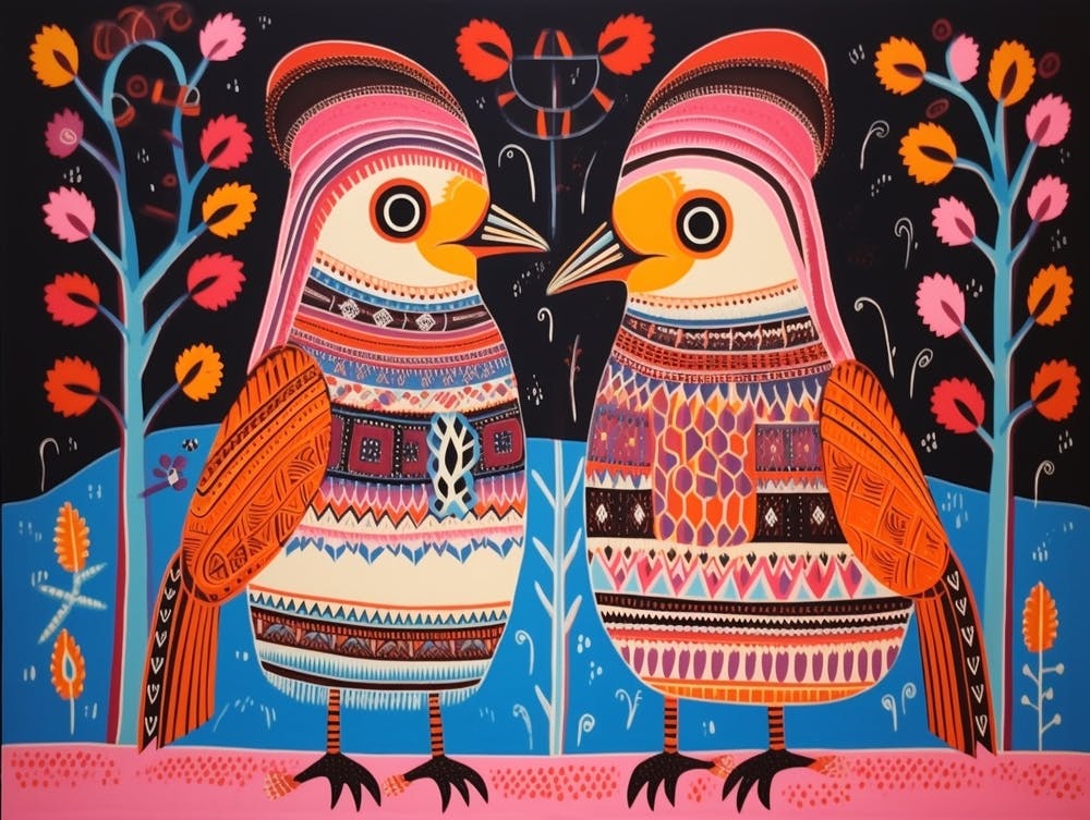 Kookaburra 1 Illustration Animale Style Folklorique
