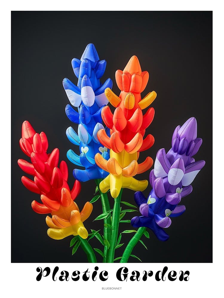 Bright Inflatable Flowers Poster Bluebonnet 2