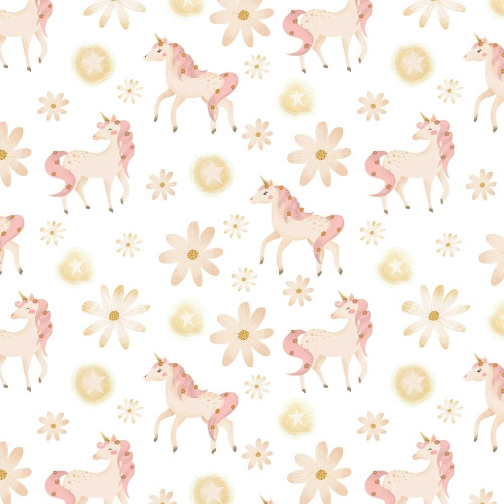 Pink Unicorns And Flowers