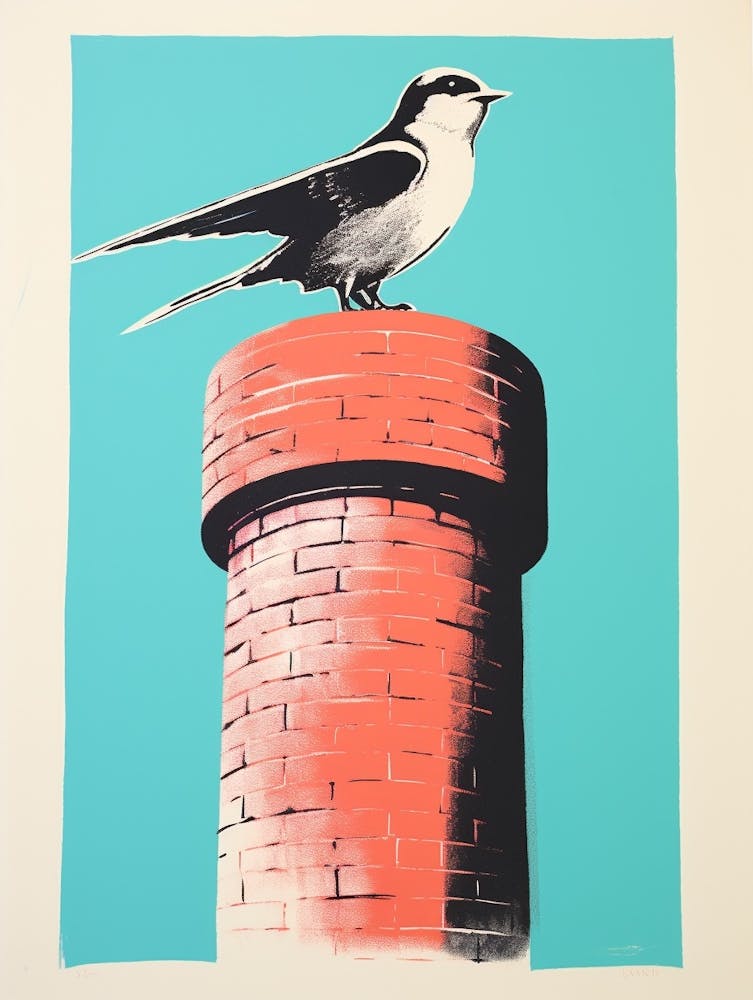 Andy Warhol Style Bird Chimney Swift 2