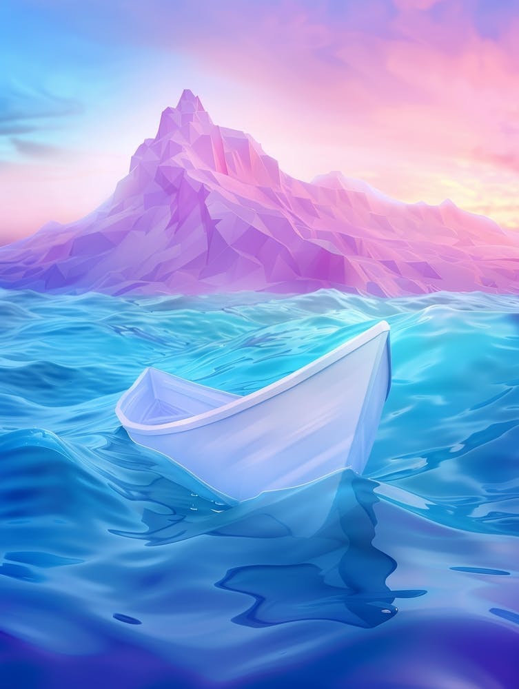 White Boat In The Ocean