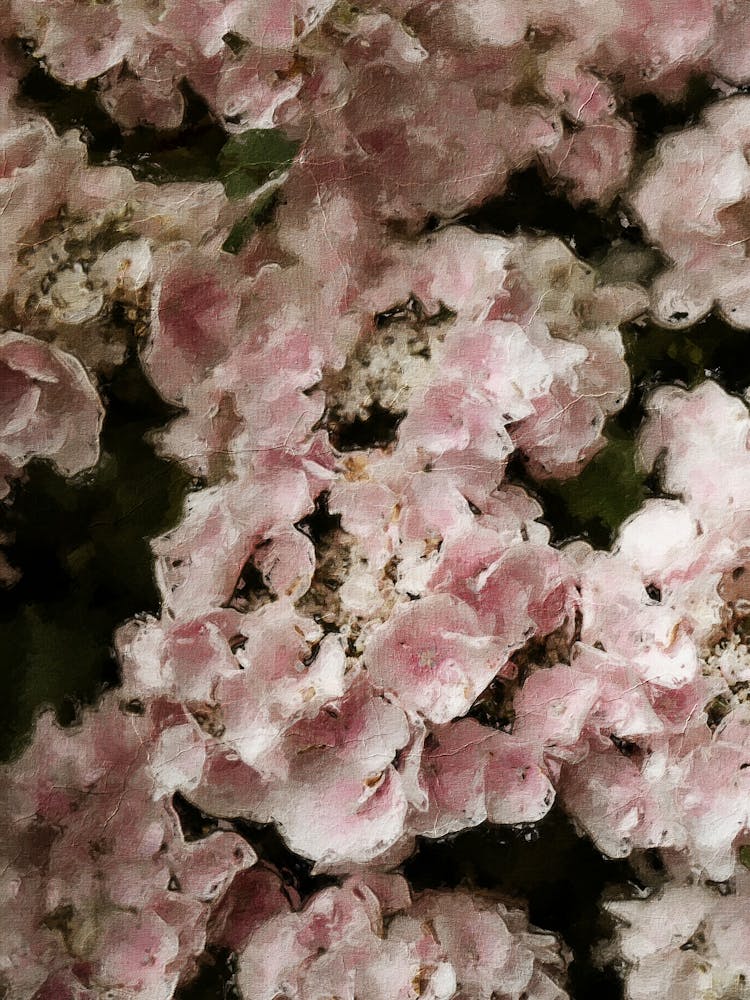 Rosa Blumen Ölgemälde