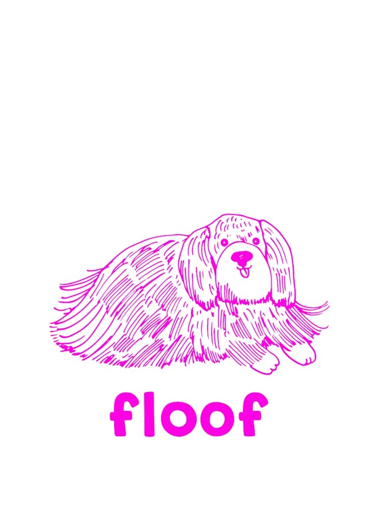 Floof Dog Poster, Fluffy Puppy Art, Dog Lover Gift, Home Decor, Shitzu Wall Art, Shih Tzu Print