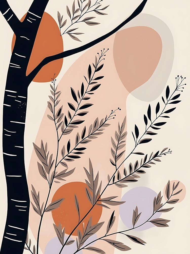 Serene Floral Stems in Pastel Flow