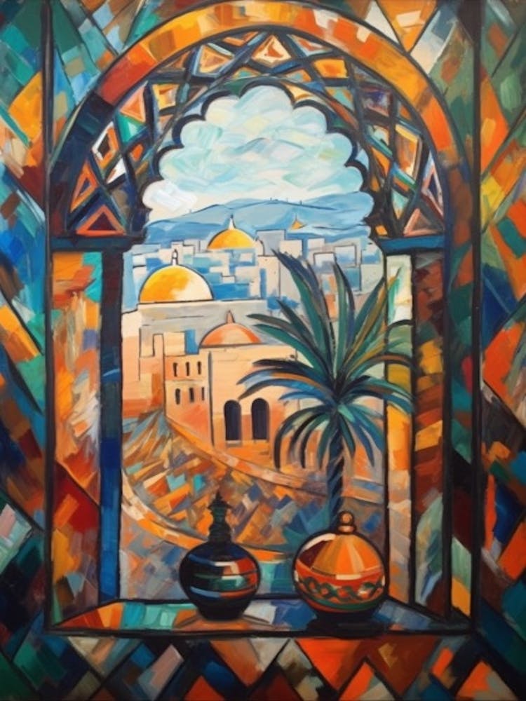 Window View Marrakech Of In The Style Of Cubism 1