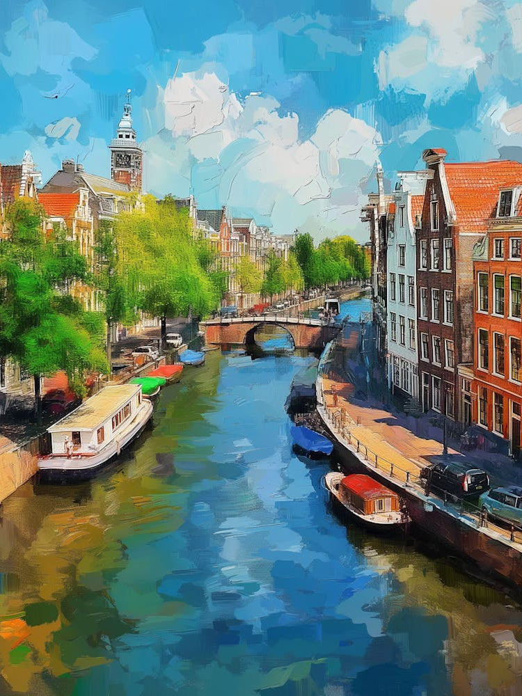 Amsterdam Canals Painting