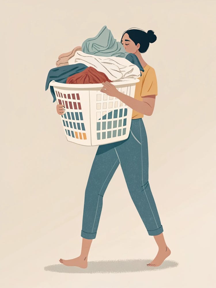 Laundry Basket Neutral Print 2