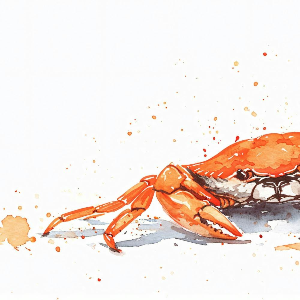 Crab Watercolor Painting